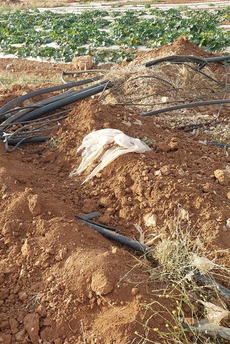 آثار التخريب الذي تسببت به قوات الاحتلال لخطوط المياه في طوباس 20/4/2026