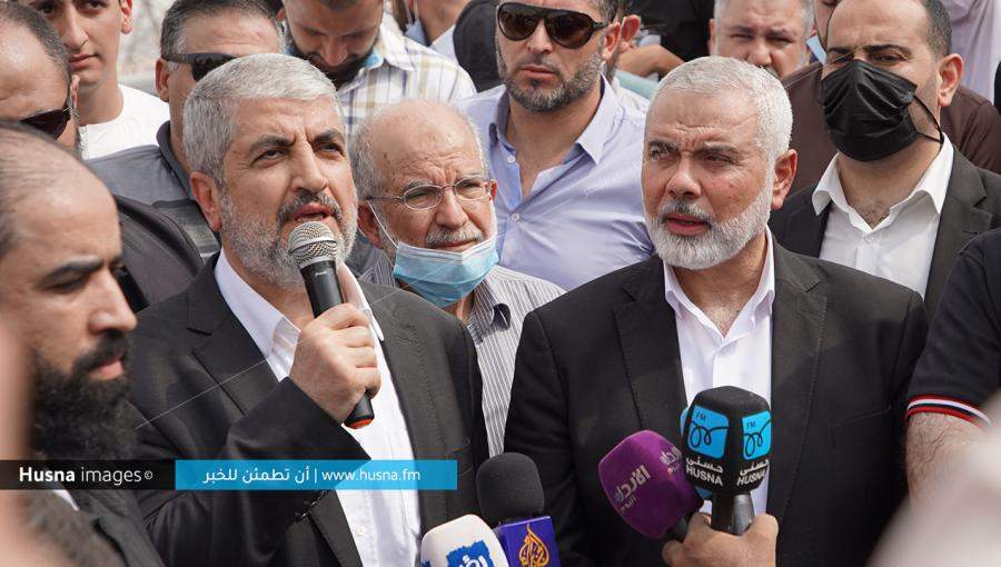 اسماعيل هنية وخالد مشعل في جنازة الناطق السابق باسم حماس ابراهيم غوشة | Husna Images