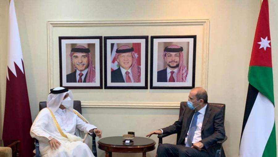 أيمن الصفدي  و وزير الخارجية القطري الشيخ محمد بن عبد الرحمن آل ثاني-عمان 16 آب 2021