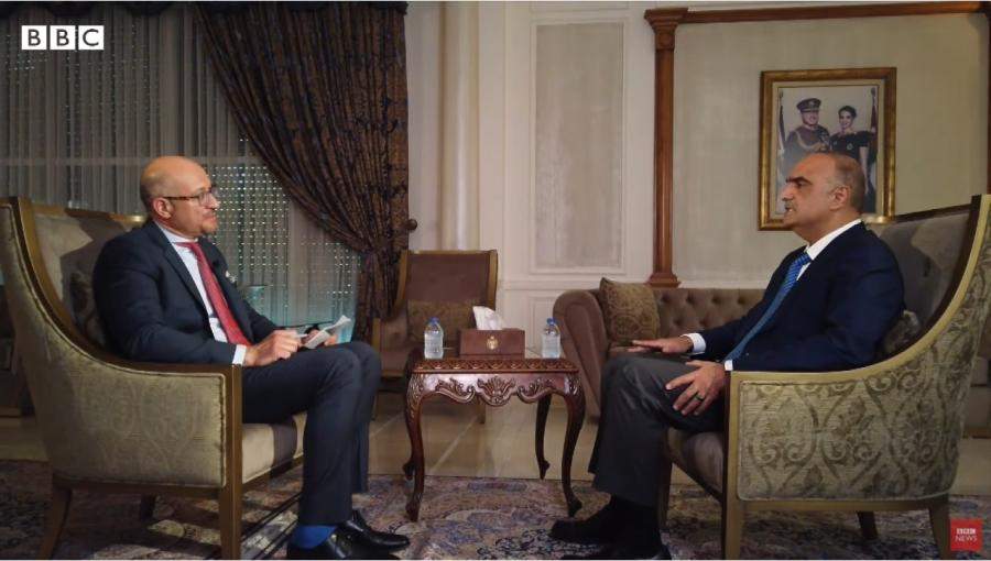 من لقاء رئيس الوزراء بشر الخصاونة على قناة BBC