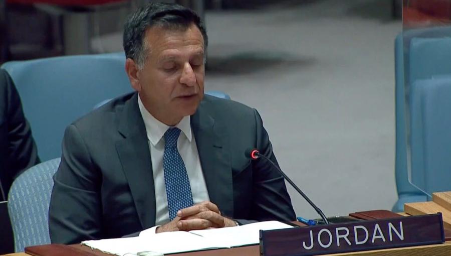 سفير الأردن في الأمم المتحدة- محمود ضيف الله الحمود- جلسة مجلس الامن لبحث التطورات في غزة 8 آب 2022