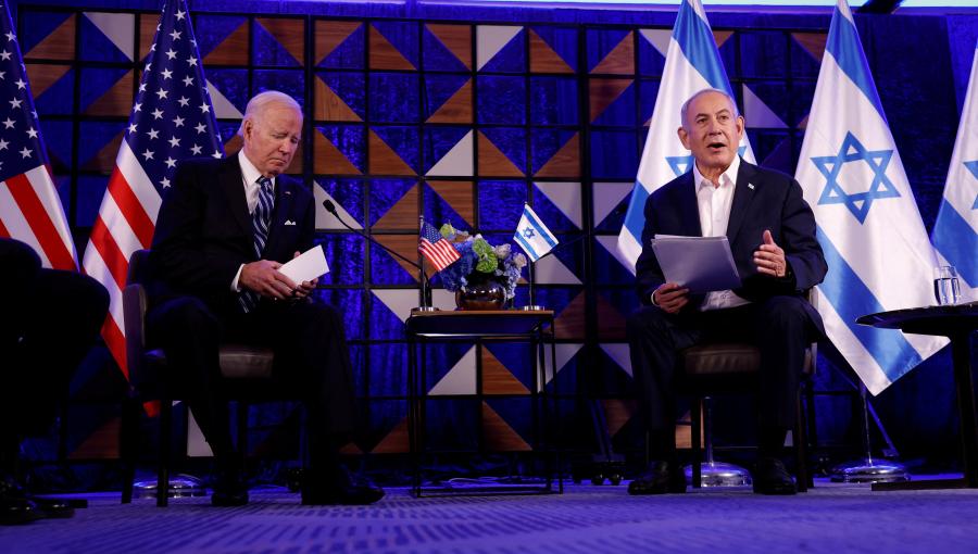 بايدن ونتنياهو - تل أبيب 18 تشرين الأول 2023