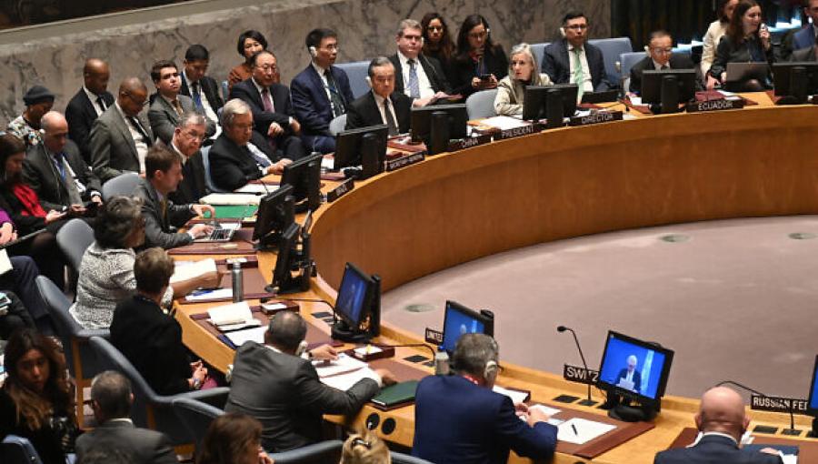 أعضاء مجلس الأمن خلال اجتماع في مقر الأمم المتحدة في نيويورك | المصدر: رويترز