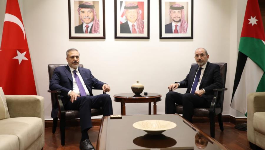 أيمن الصفدي ونظيره التركي هاكان فيدان في  عمّان 18/1/2024 | المصدر: وزارة الخارجية الأردنية