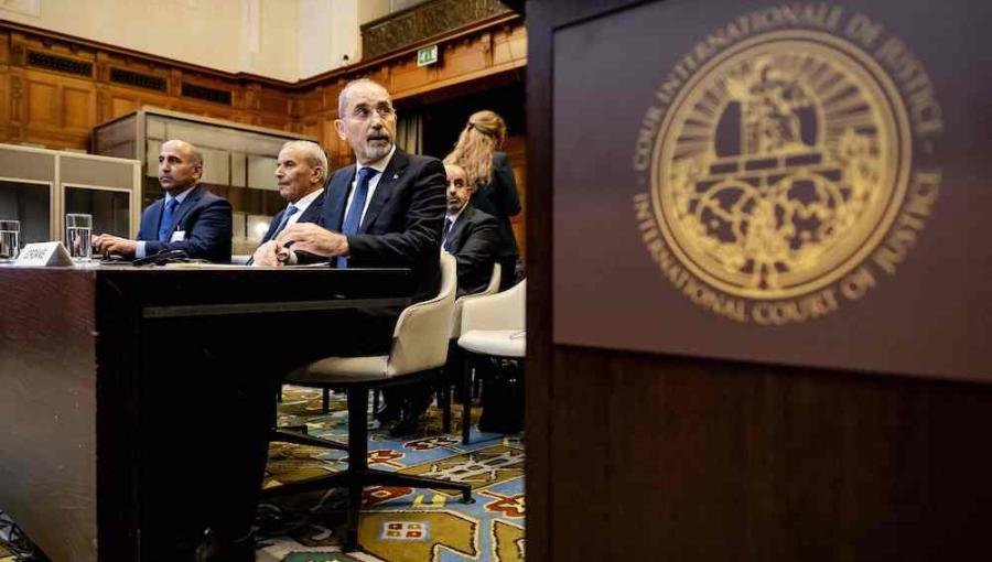 وزير الخارجية أيمن الصفدي في محكمة العدل الدولية 22/2/2024 | المصدر: وكالة الأنباء الفرنسية