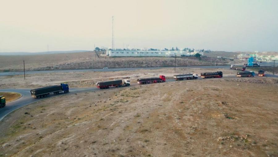 قافلة شاحنات المساعدات المرسلة إلى قطاع غزة 11/4/2024 | المصدر: الهيئة الخيرية الأردنية الهاشمية