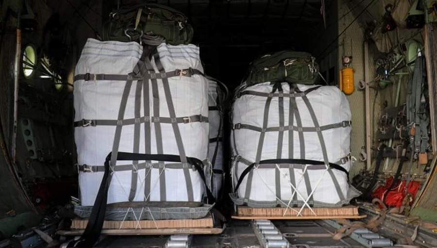 إنزالات جوية على قطاع غزة أول أيام عيد الأضحى 16/6/2024 | المصدر: القوات المسلحة الأردنية