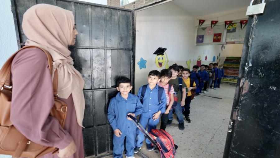 طلبة مدرسة سعيد علاء الدين الأساسية للبنين في أبو نصير بالعاصمة عمان | المصدر: المملكة