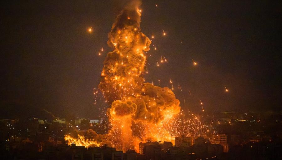 نيران الغارات الإسرائيلية على الضاحية الجنوبية في بيروت 6/10/2024 | المصدر: صحيفة النهار اللبنانية