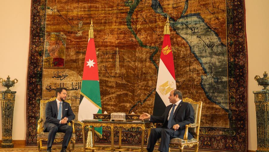 ولي العهد الأمير الحسين يجري مباحثات مع الرئيس المصري عبد الفتاح السيسي القاهرة 16/2/2025 | المصدر: الديوان الملكي الهاشمي