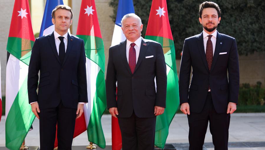 الأردن الملك عبد الله وولي العهد الأمير الحسين وماكرون الأردن الملك عبد الله وولي العهد الأمير الحسين وماكرون | أرشيفية