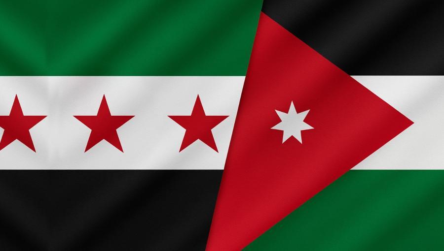 علم الأردن مع علم سوريا علم الأردن مع علم سوريا