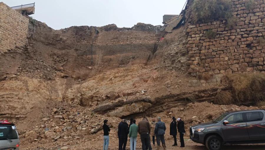 الجزء المنهار من سور قلعة الكرك 28/12/2025