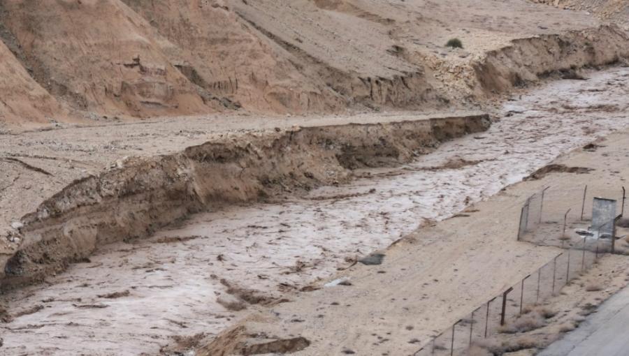 سيول في محيط سد وادي الكرك | المصدر: المملكة