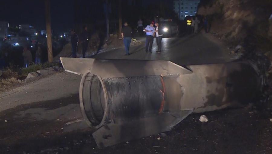 بقايا صاروخ إيراني أسقطته الدفاعات الجوية الأردنية | أرشيفية