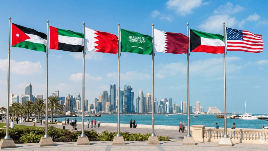 صورة مولدة عبر الذكاء الاصطناعي لأعلام مجموعة من الدول