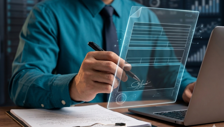 توقيع رقمي | صورة مولدة بالذكاء الاصطناعي