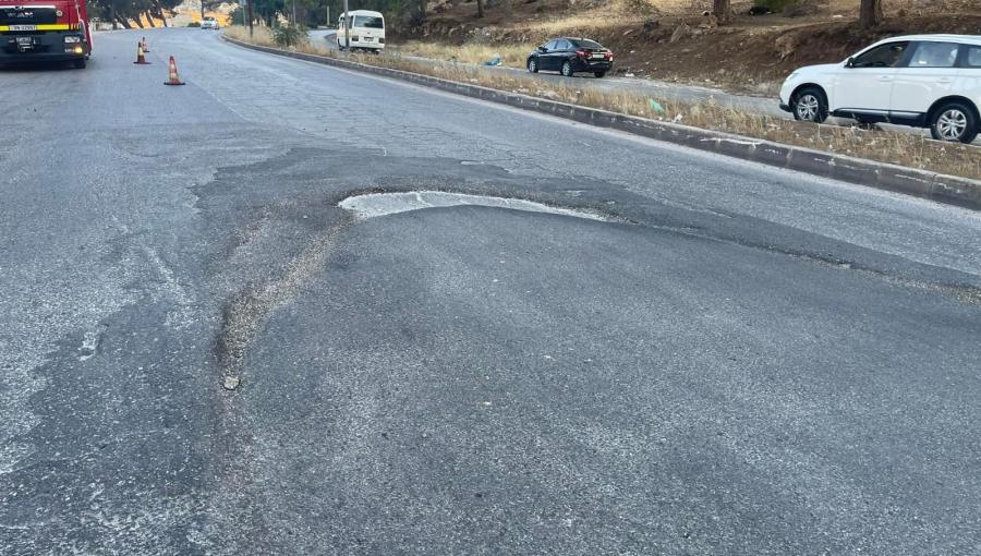 جزء متهالك من طريق أيدون عجلون | بترا