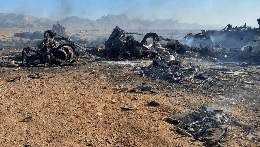 حطام وبقايا طائرات مستهدفة ومحطمة في وسط إيران 5/4/2026  | الحرس الثوري الإيراني