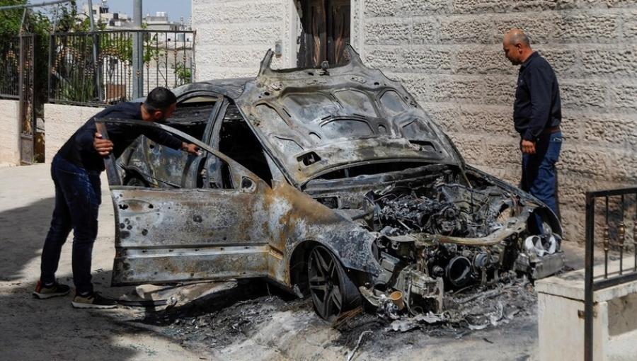 مركبة محترقة إثر اعتداء سابق للمستوطنين في الخليل 20/5/2026 | الأناضول