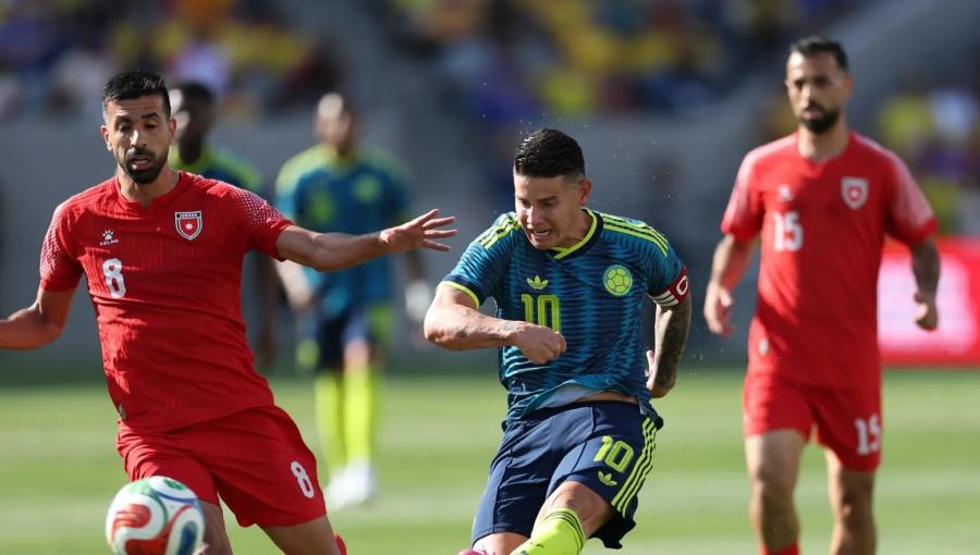 من مباراة المنتخب الأردني أمام كولومبيا