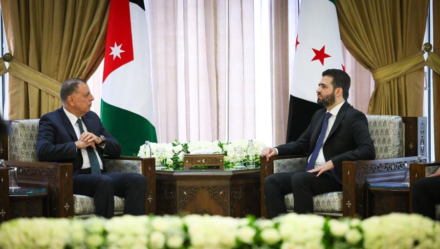 وزير الداخلية مازن الفراية مع نظيره السوري أنس خطاب في العاصمة السورية دمشق 8/7/2026