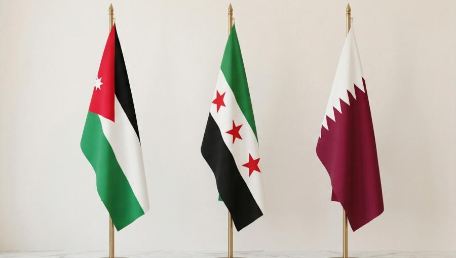 أعلام الأردن وسوريا وقطر مولدة بالذكاء الاصطناعي