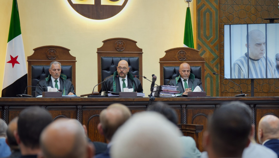 جانب من جلسة النطق بالحكم في محكمة الجنايات السورية بدمشق 11/8/2026 | وكالة الأنباء السورية