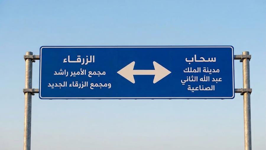 لافتة توضح خط النقل خلال مبادرة الأسبوع المجاني