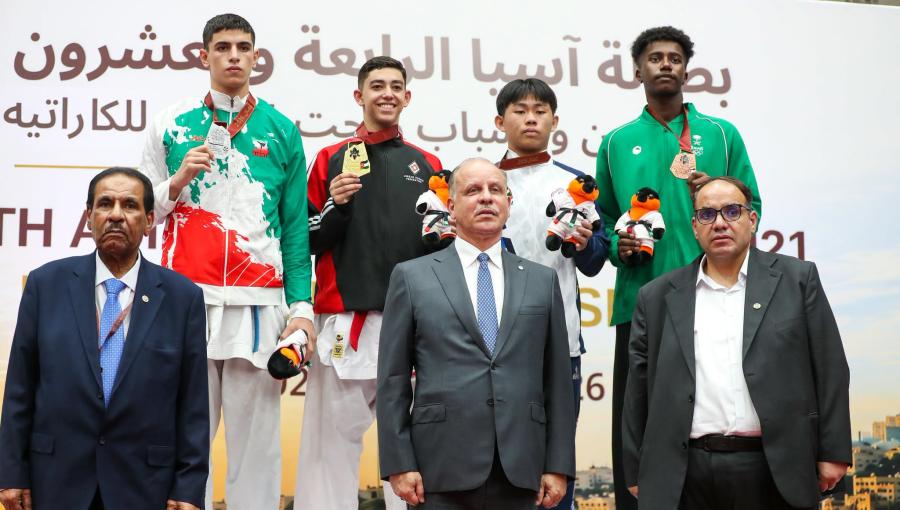 الأمير فيصل بن الحسين خلال افتتاح البطولة الآسيوية للكراتيه