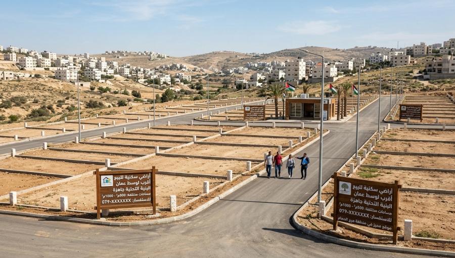 صورة مولدة بالذكاء الاصطناعي لقطع أراضٍ مقسمة