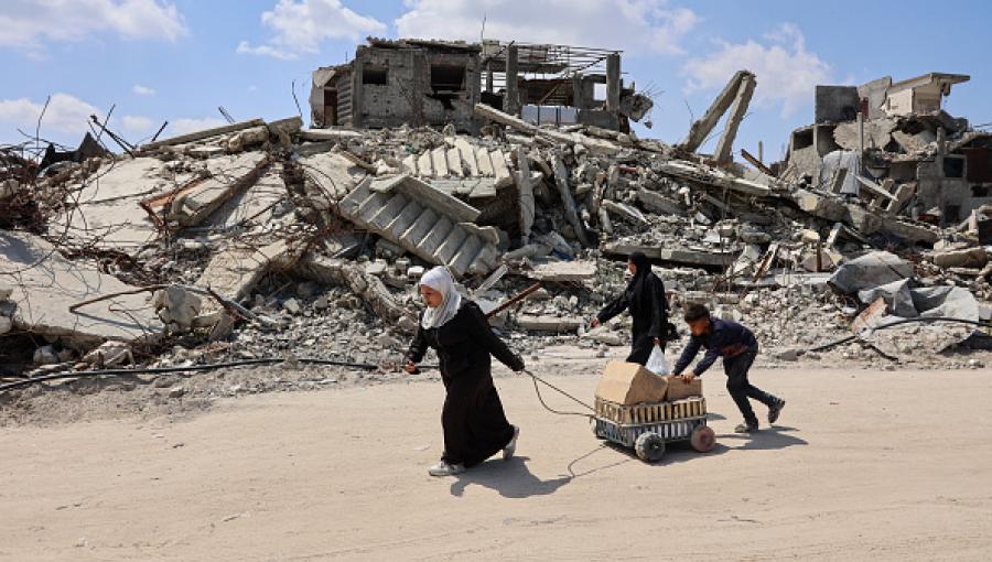 مهجرون فلسطينيون شمالي قطاع غزة 13/4/2026 | فرانس برس