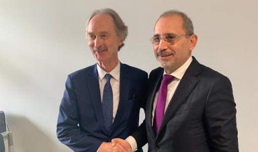وزير الخارجية أيمن الصفدي و المبعوث الممي لسوريا - جير بيدرسون