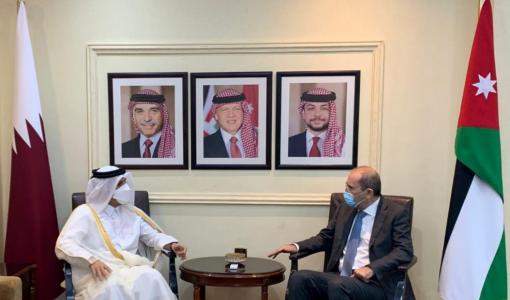 أيمن الصفدي  و وزير الخارجية القطري الشيخ محمد بن عبد الرحمن آل ثاني-عمان 16 آب 2021