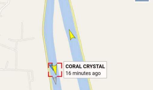 مكان جنوح السفينة- قناة السويس 9 أيلول 2021 مكان جنوح السفينة- قناة السويس 9 أيلول 2021