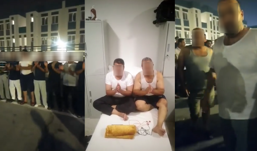 صور من مقاطع فيديو متداولة للمتقاعدين العسكريين أثناء تواجدهم في قطر صور من مقاطع فيديو متداولة للمتقاعدين العسكريين أثناء تواجدهم في قطر