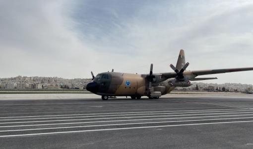 طائرة عسكرية في مطار ماركا العسكري | المصدر: المملكة طائرة عسكرية في مطار ماركا العسكري | المصدر: المملكة