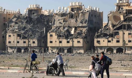 آثار القصف الإسرائيلي على مدينة حمد السكنية في خانيونس 2 كانون الأول 2023