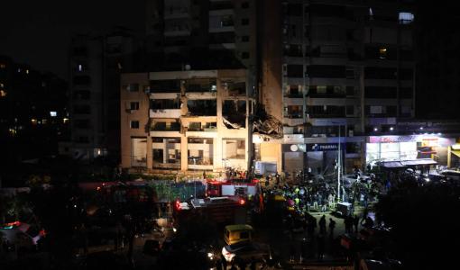 الشقة التي اغتيل فيها الشهيد صالح العاروري في الضاحية الجنوبية -بيروت 2/1/2024 | المصدر: وكالة الصحافة الفرنسية