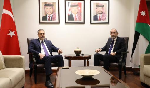 أيمن الصفدي ونظيره التركي هاكان فيدان في  عمّان 18/1/2024 | المصدر: وزارة الخارجية الأردنية