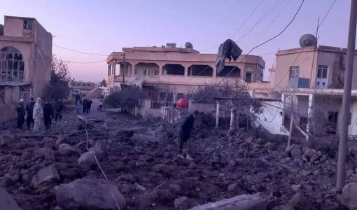 آثار لغارة أردنية على منازل تجار مخدرات بين الأراضي السورية والأردنية 18/1/2024 | المصدر: درعا نت