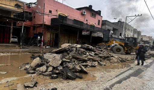 جانب من آثار الدمار الذي أحدثه الاحتلال في مخيم نور شمس 12/1/2024 | المصدر : وكالة &quot;وفا&quot; الفلسطينية