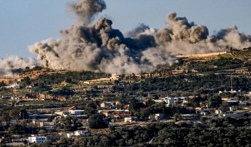 صورة ملتقطة من بلدة مروحين جنوب لبنان 6/1/2024 | المصدر: Getty images