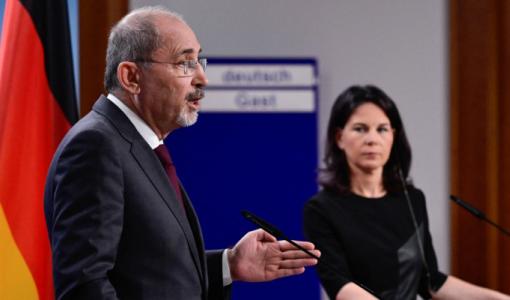 من المؤتمر الصحفي بين الصفدي وبيربوك في برلين 16/4/2024