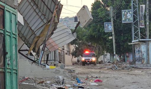 آثار الخراب الذي خلفه الاحتلال في مخيم الفارعة جنوب طوباس 24/6/2024 | المصدر: المركز الفلسطيني للإعلام