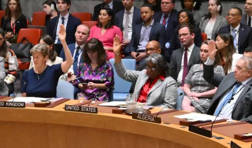 لحظة تصويت مجلس الأمن الدولي على مشروع قرار أمريكي لوقف إطلاق النار في غزة 10/6/2024 | المصدر: وكالة الأنباء الفرنسية