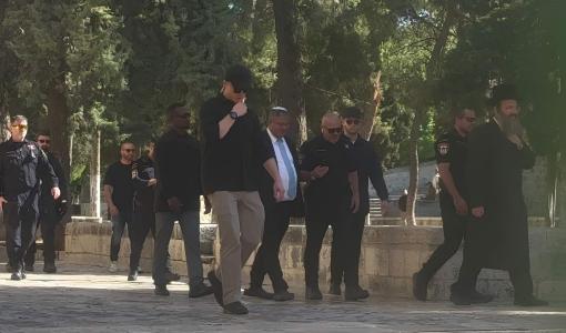 وزير أمن الاحتلال بن غفير خلال اقتحامه المسجد الأقصى المبارك 18/7/2024