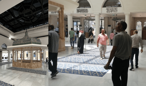 من داخل المسجد الحسيني بعد إجراء أعمال الصيانة | المصدر: إذاعة حسنى