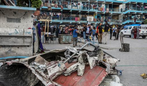 قصف مدرسة في غزة كان يحتمي بها النازحون | المصدر: وكالة الأنباء الألمانية