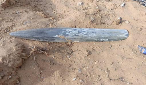 صاروخ ألقته طائرات الاحتلال بين خيام النازحين غرب دير البلح وسط قطاع غزة 28/8/2024 | المصدر: منصة إكس